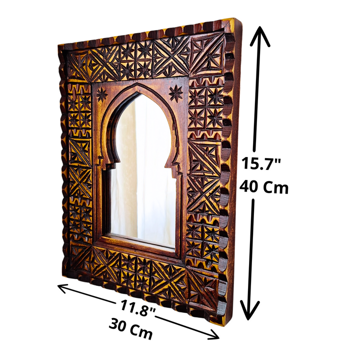 Assorted Small Moroccan Vintage Style Mirrors, Handcarved  with Berber Patterns.-JA ZWIIN