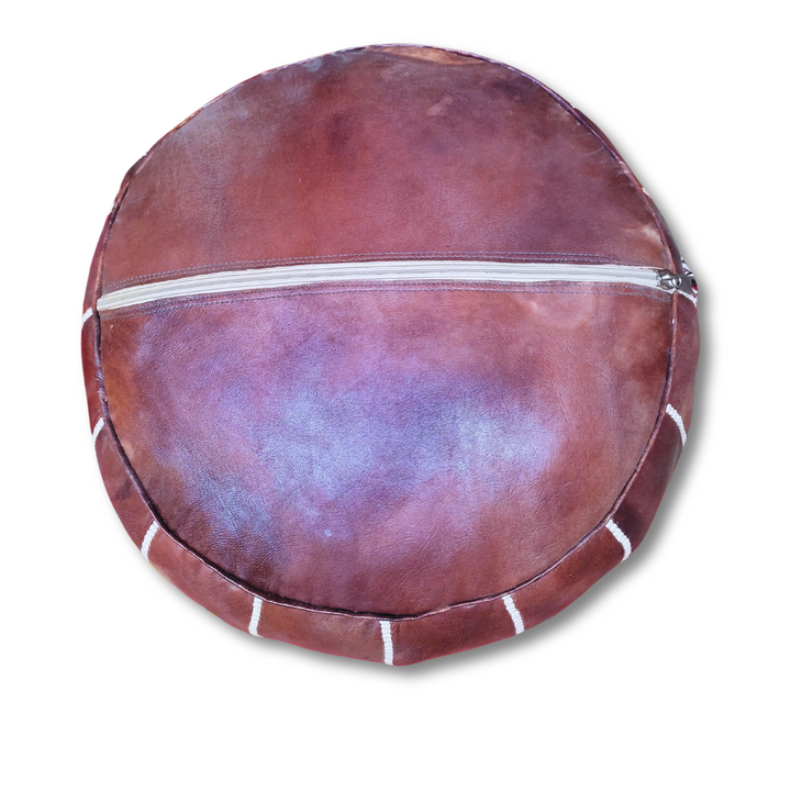 Set Of 2 Authentic Moroccan Genuine Leather Poufs, Soft, Strong, Naturally Treated and 100% Organic.-JA ZWIIN