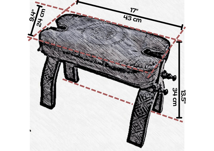 Turquase Genuine Leather Footstool, 100% Handmade Camel Saddle Stool. - JA ZWIIN